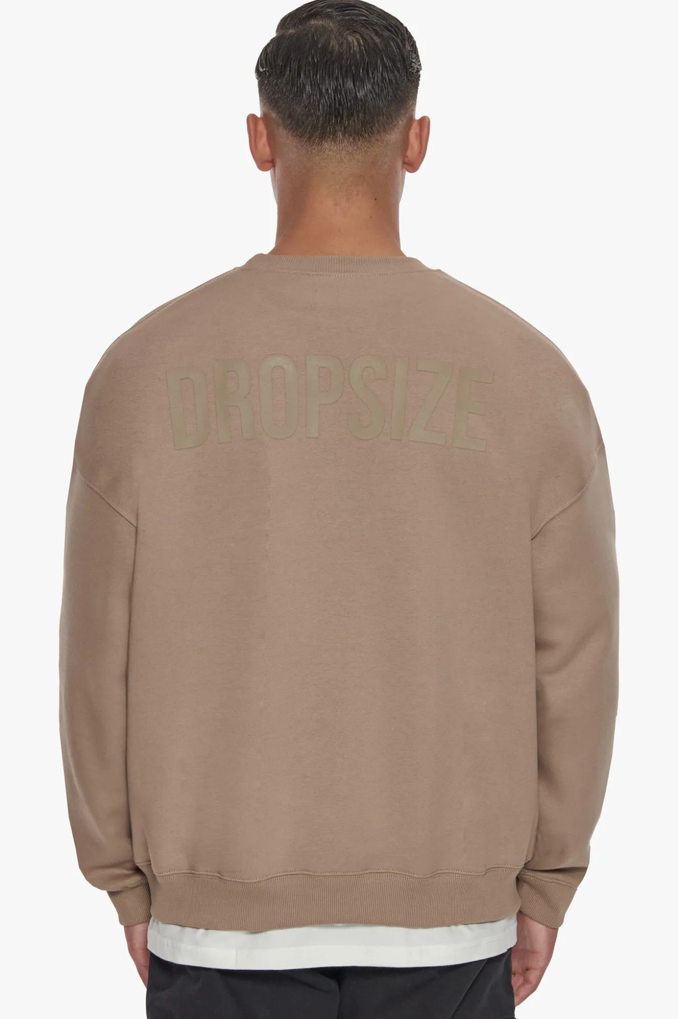 HEAVY OVERSIZE HD PRINT SWEATER SILVER MINK