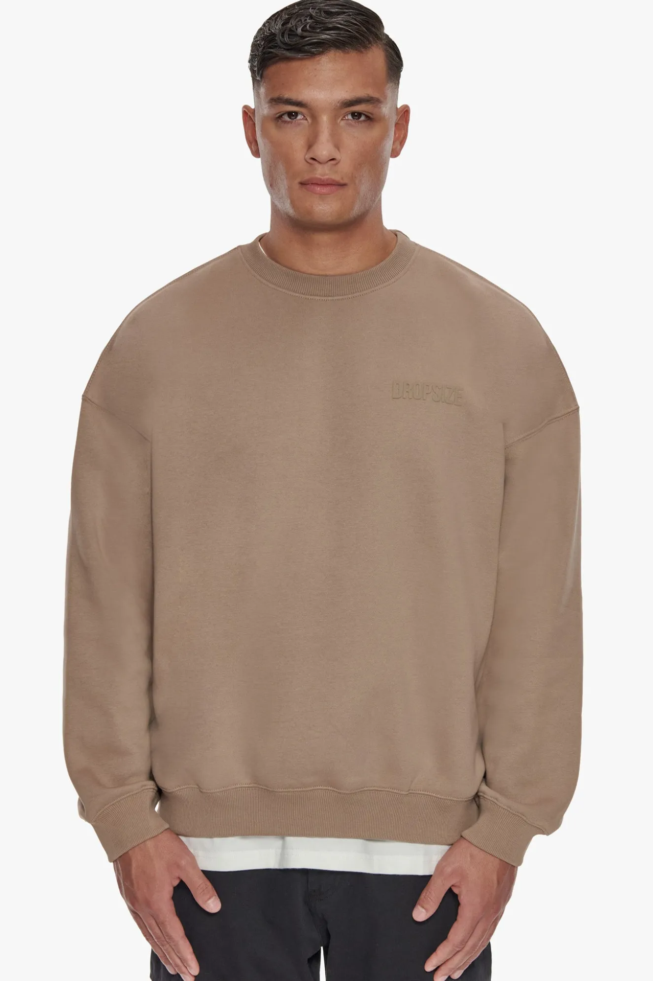 HEAVY OVERSIZE HD PRINT SWEATER SILVER MINK