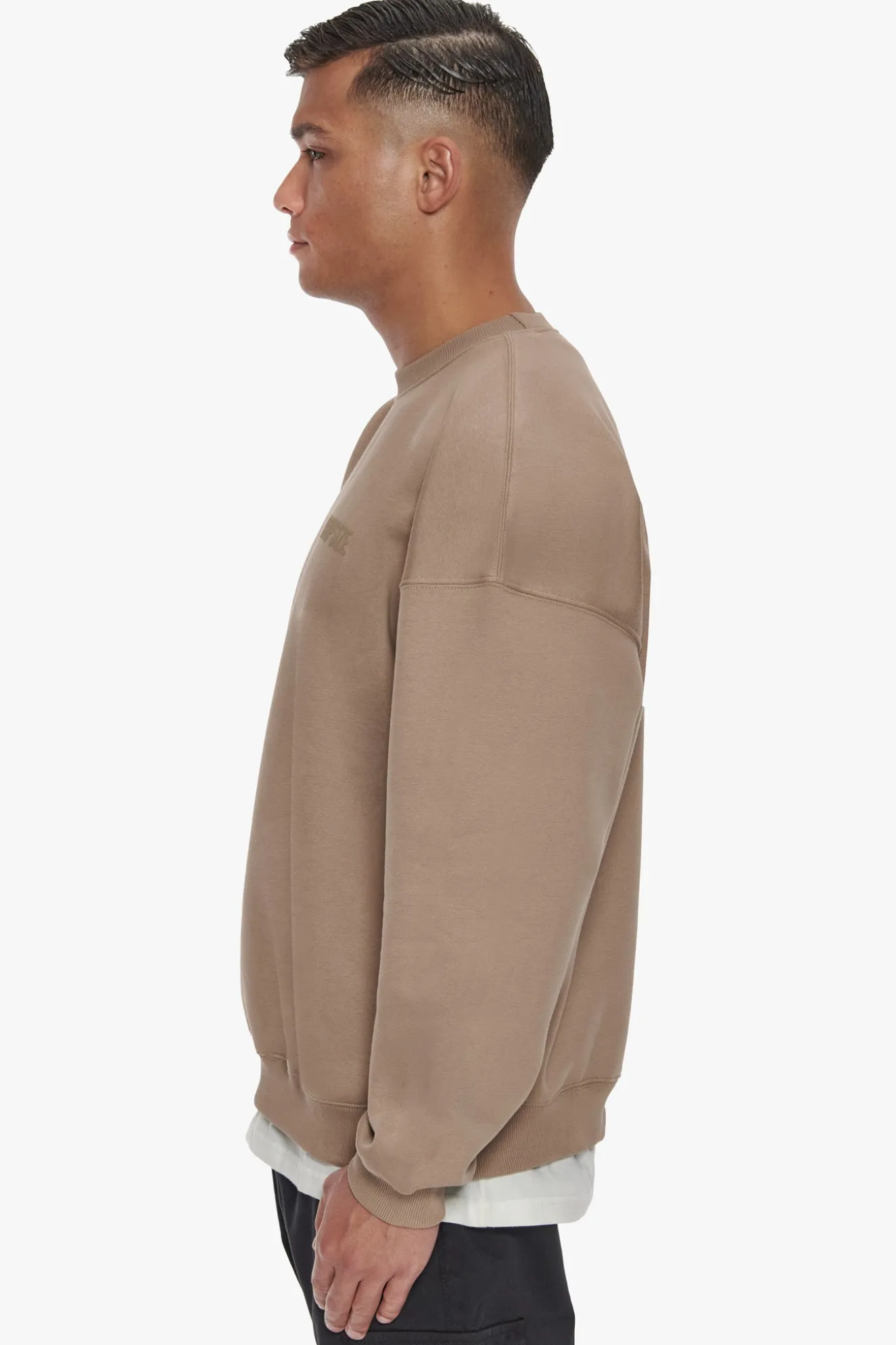 HEAVY OVERSIZE HD PRINT SWEATER SILVER MINK