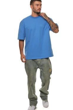 HEAVY OVERSIZE HD PRINT T-SHIRT AZURE BLUE