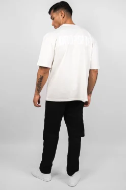 HEAVY OVERSIZE HD PRINT T-SHIRT CREAM WHITE