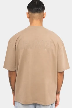 HEAVY OVERSIZE HD PRINT T-SHIRT SILVER MINK