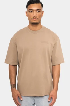 HEAVY OVERSIZE HD PRINT T-SHIRT SILVER MINK