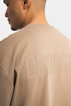 HEAVY OVERSIZE HD PRINT T-SHIRT SILVER MINK