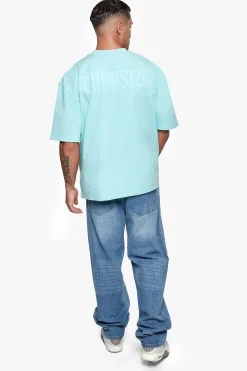 HEAVY OVERSIZE HD PRINT T-SHIRT TURQUOISE