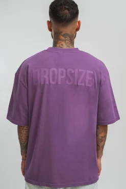 HEAVY OVERSIZE HD PRINT T-SHIRT WASHED PURPLE