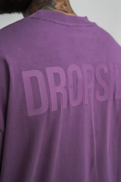 HEAVY OVERSIZE HD PRINT T-SHIRT WASHED PURPLE