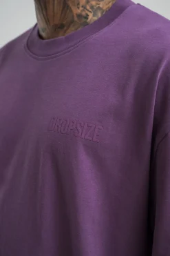 HEAVY OVERSIZE HD PRINT T-SHIRT WASHED PURPLE