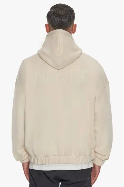 HEAVY OVERSIZE HD PRINT ZIP HOODIE COCONUT
