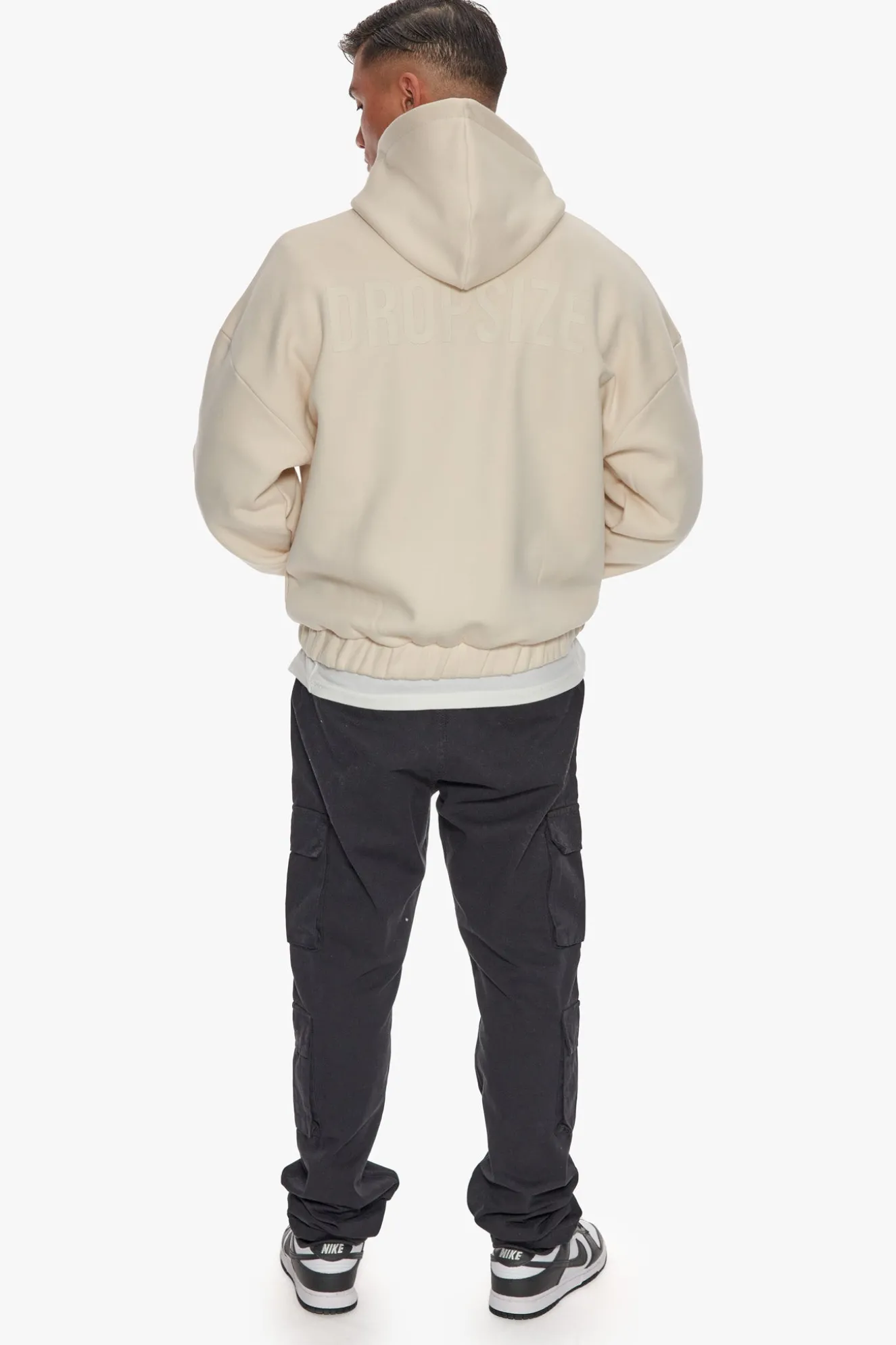 HEAVY OVERSIZE HD PRINT ZIP HOODIE COCONUT