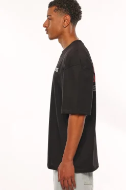 HEAVY OVERSIZE HEAVEN CALLING T-SHIRT BLACK
