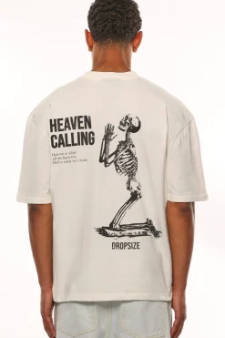 HEAVY OVERSIZE HEAVEN CALLING T-SHIRT CREAM WHITE