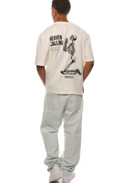 HEAVY OVERSIZE HEAVEN CALLING T-SHIRT CREAM WHITE