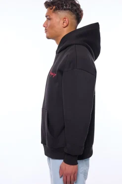 HEAVY OVERSIZE HEAVEN ROSES HOODIE BLACK