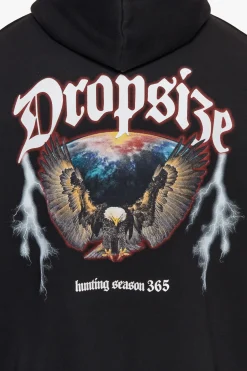 HEAVY OVERSIZE HUNTING SEASON EAGLE HOODIE BLACK