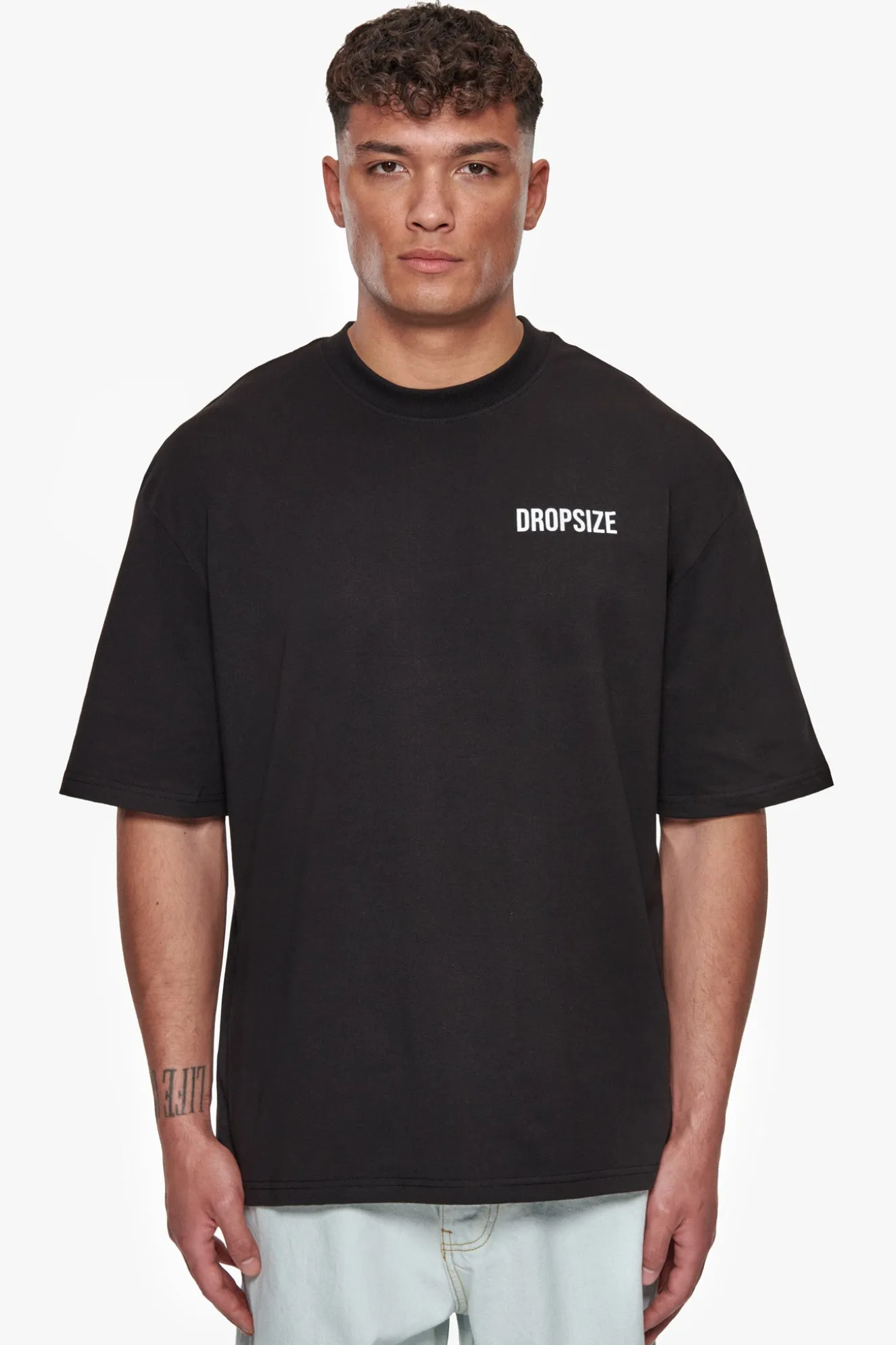 HEAVY OVERSIZE HUSTLE CLUB CIRCLE T-SHIRT BLACK