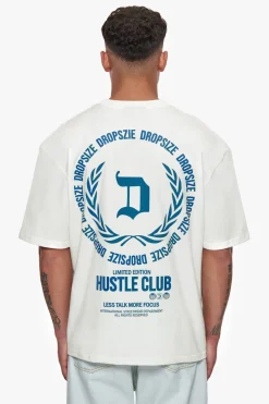 HEAVY OVERSIZE HUSTLE CLUB CIRCLE T-SHIRT CREAM