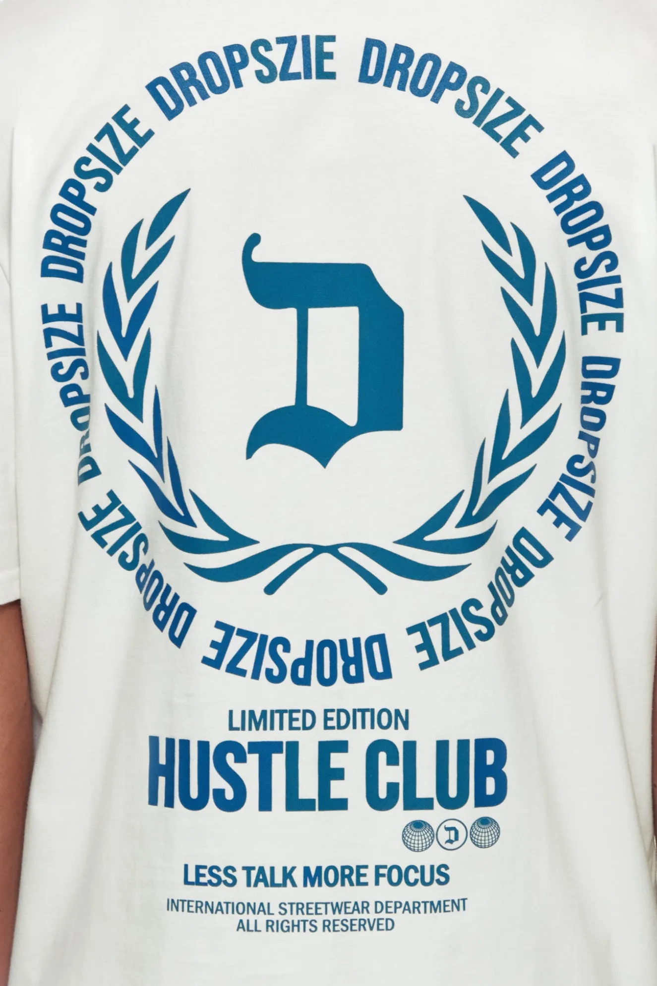 HEAVY OVERSIZE HUSTLE CLUB CIRCLE T-SHIRT CREAM