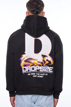 HEAVY OVERSIZE HUSTLE HOODIE BLACK