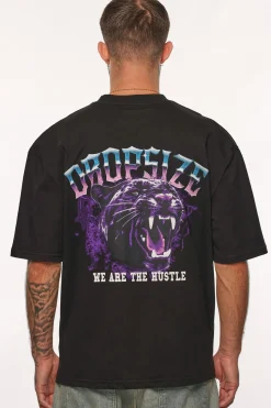 HEAVY OVERSIZE HUSTLE T-SHIRT BLACK