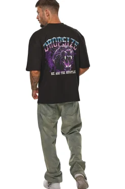 HEAVY OVERSIZE HUSTLE T-SHIRT BLACK