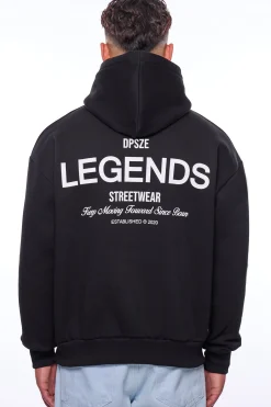HEAVY OVERSIZE KEEP MOVING HOODIE BLACK
