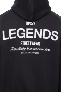 HEAVY OVERSIZE KEEP MOVING HOODIE BLACK