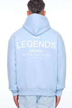 HEAVY OVERSIZE KEEP MOVING HOODIE BABY BLUE