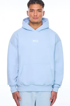 HEAVY OVERSIZE KEEP MOVING HOODIE BABY BLUE