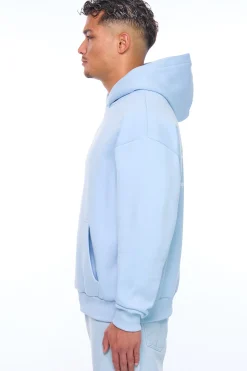 HEAVY OVERSIZE KEEP MOVING HOODIE BABY BLUE