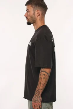 HEAVY OVERSIZE KEEP THE STREETS T-SHIRT BLACK