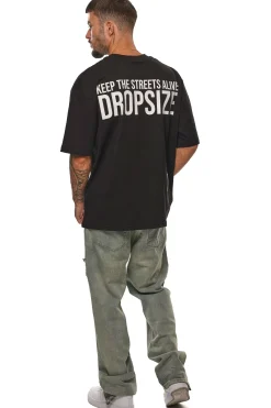 HEAVY OVERSIZE KEEP THE STREETS T-SHIRT BLACK