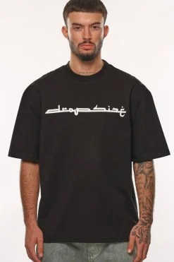 HEAVY OVERSIZE KUFI LOGO T-SHIRT BLACK
