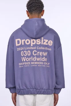 HEAVY OVERSIZE LIMITED ZIP-HOODIE BLUE GRANITE