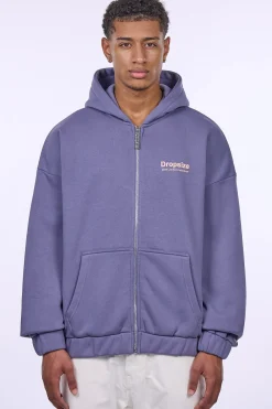 HEAVY OVERSIZE LIMITED ZIP-HOODIE BLUE GRANITE