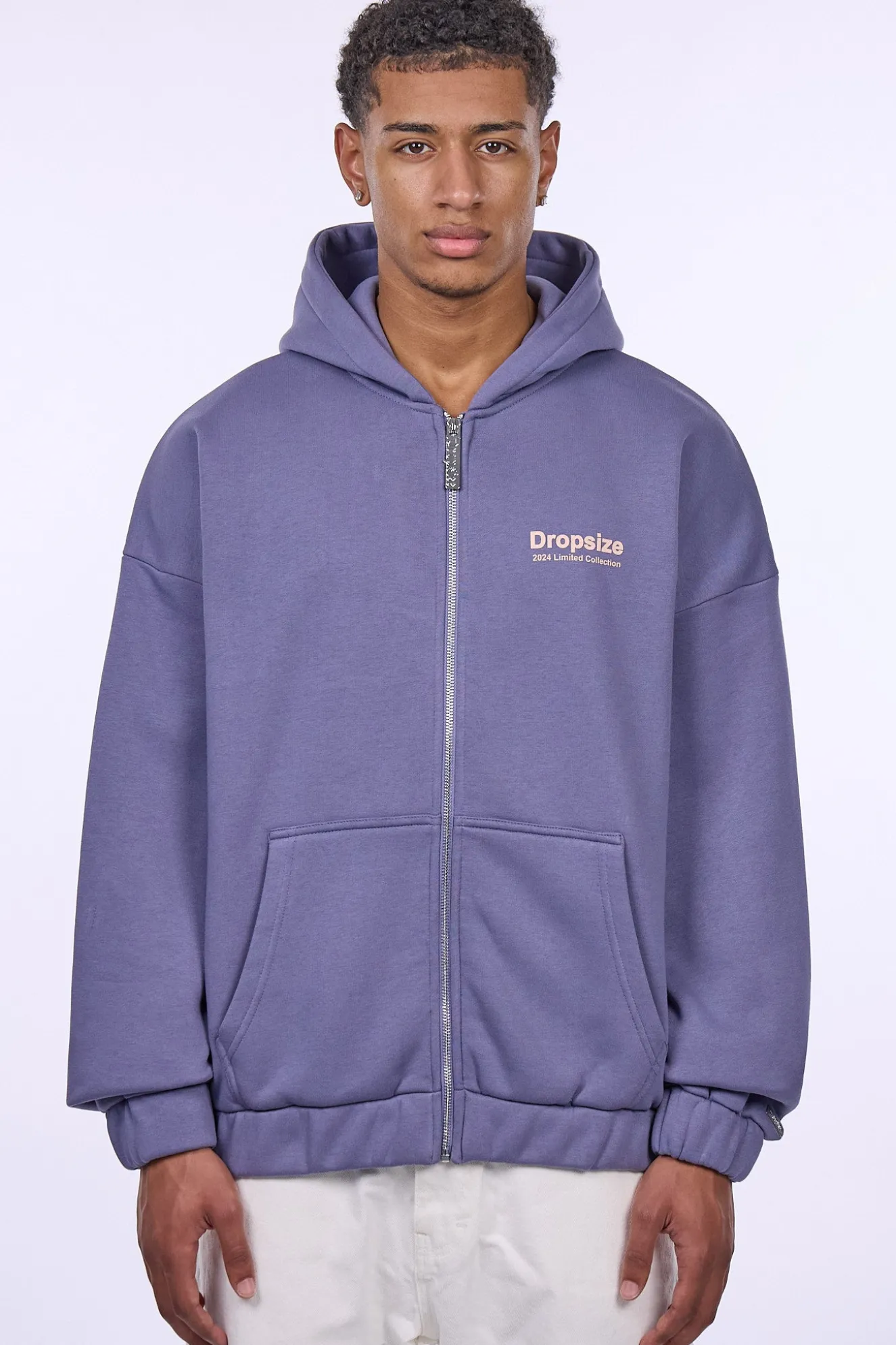 HEAVY OVERSIZE LIMITED ZIP-HOODIE BLUE GRANITE