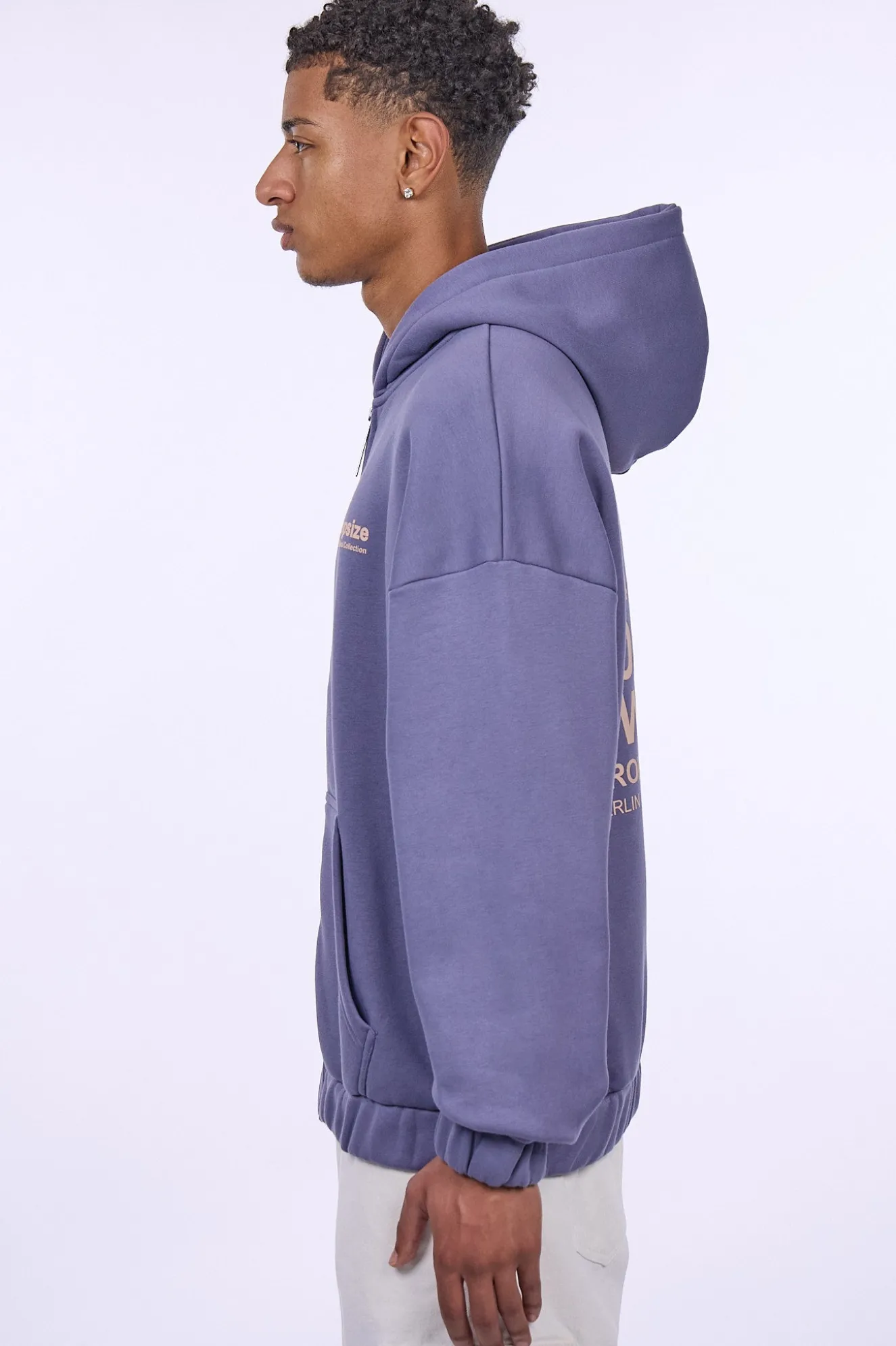 HEAVY OVERSIZE LIMITED ZIP-HOODIE BLUE GRANITE