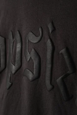 HEAVY OVERSIZE LOGO BUFFER PRINT T-SHIRT WASHED BLACK