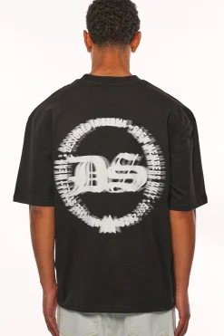 HEAVY OVERSIZE LOGO CIRCLE T-SHIRT BLACK