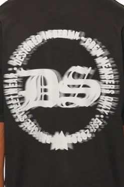 HEAVY OVERSIZE LOGO CIRCLE T-SHIRT BLACK