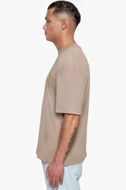 HEAVY OVERSIZE LOGO PUFFER PRINT T-SHIRT WEATHERED TEAK