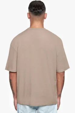 HEAVY OVERSIZE LOGO PUFFER PRINT T-SHIRT WEATHERED TEAK