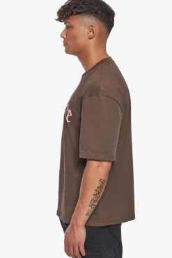 HEAVY OVERSIZE LOGO T-SHIRT CHOCOLATE BROWN