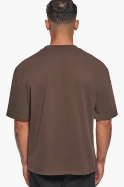 HEAVY OVERSIZE LOGO T-SHIRT CHOCOLATE BROWN