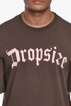 HEAVY OVERSIZE LOGO T-SHIRT CHOCOLATE BROWN