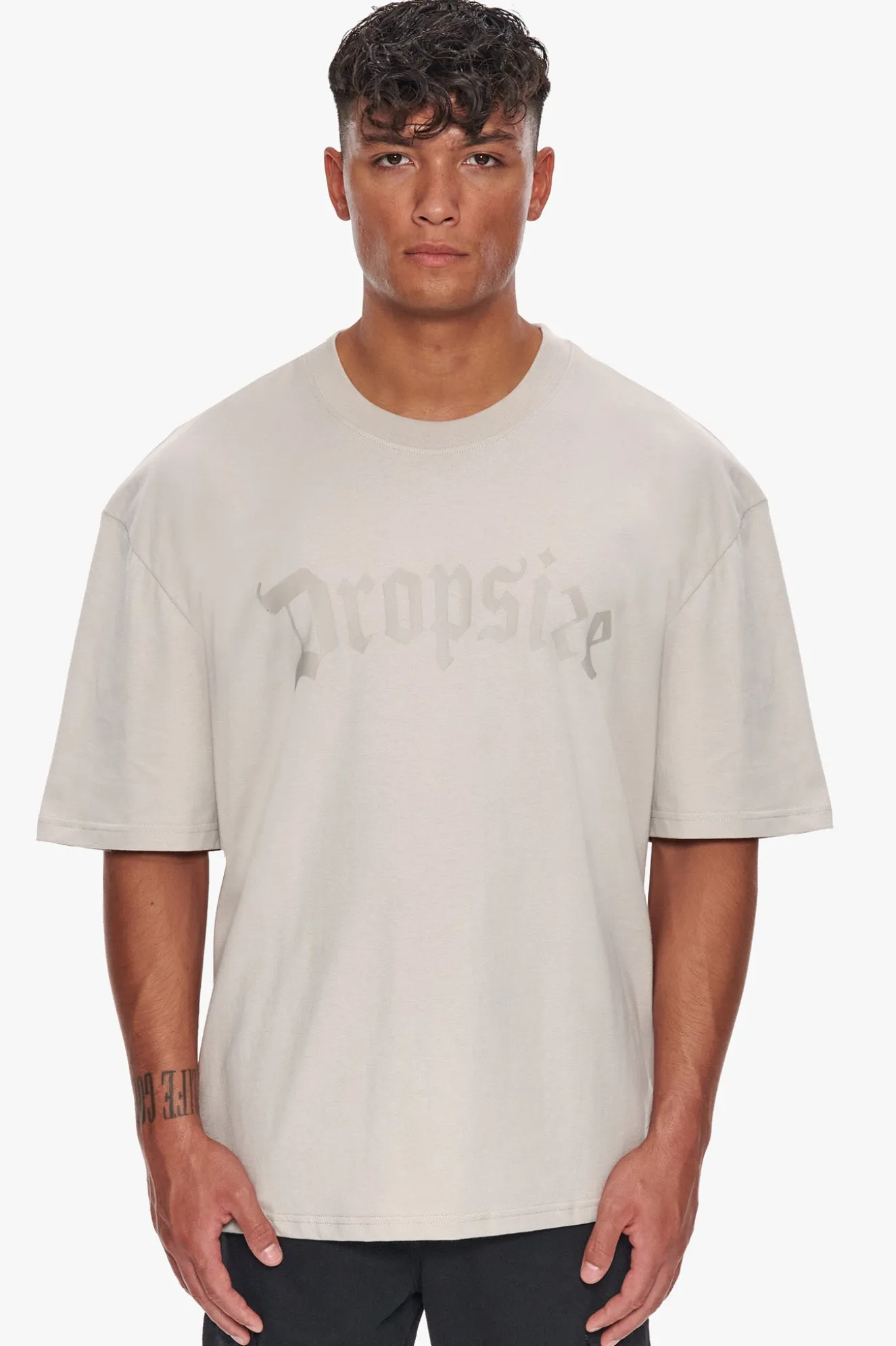 HEAVY OVERSIZE LOGO T-SHIRT MOONBEAM