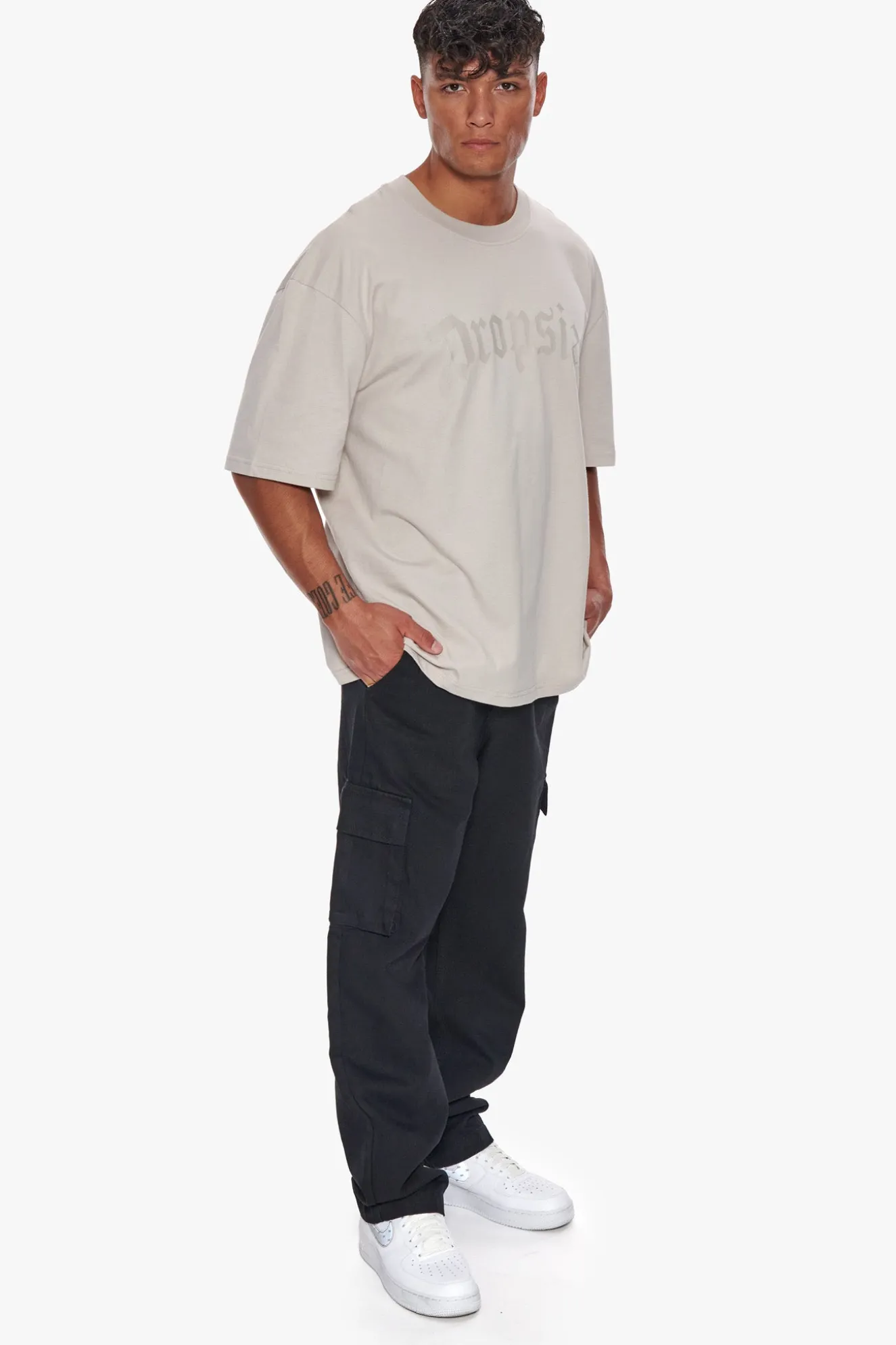 HEAVY OVERSIZE LOGO T-SHIRT MOONBEAM