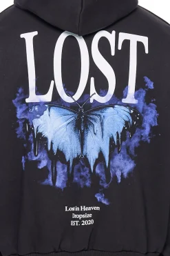 HEAVY OVERSIZE LOST BUTTERFLY HOODIE BLACK
