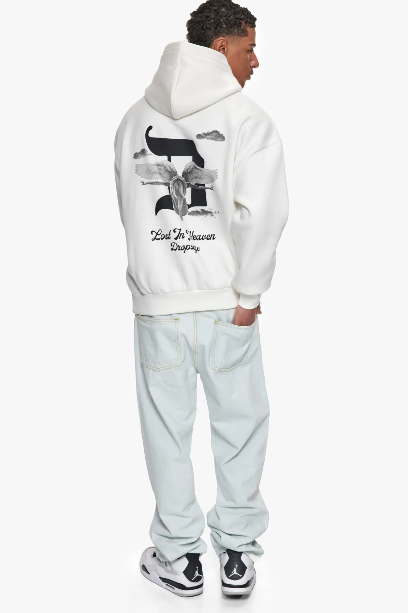 HEAVY OVERSIZE LOST IN HEAVEN HOODIE CREAM WHITE