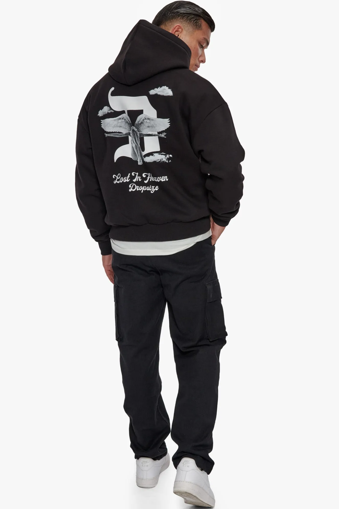 HEAVY OVERSIZE LOST IN HEAVEN HOODIE BLACK